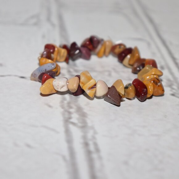 Beautiful mixed natural stone bracelet 7" - Picture 5 of 5